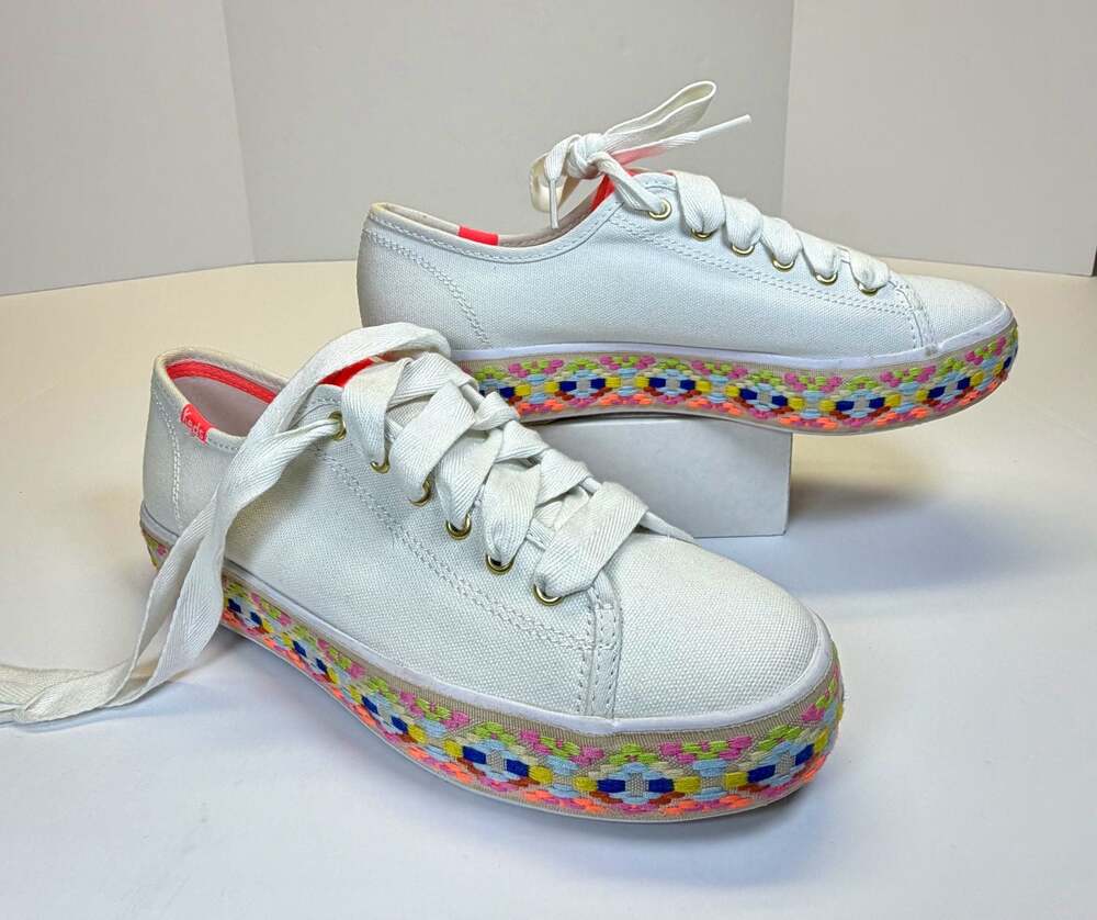 Keds Triple Kick Embroidered Foxing Platform Sneakers Women's Size 7.5 - Picture 2 of 16